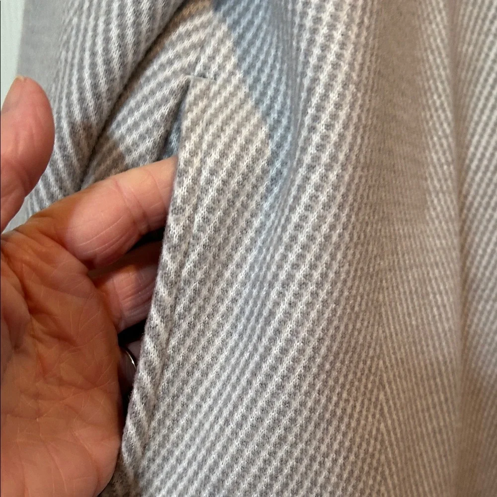 Joie XL Women's Gray/Cream Stripe Wool Waist Jacket
